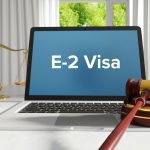 Visual representation of the E-2 visa application process, highlighting legal guidance for individual investors and nationality criteria.